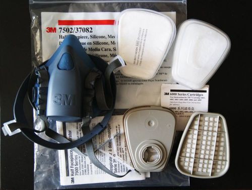 3M  7502 Respirator 6001 7 Piece Suit  Painting Spraying Face Gas Mask 5N11 501