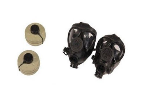 2 m-15 survival gas masks w/ 40 mm nbc filters for sale