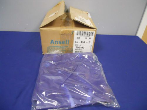 Lot 11x new ansell 56-910 blue vinyl coat apron size s new 950190 clean room for sale
