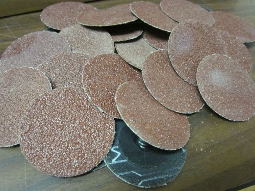 25pc 2&#034; 36 GRIT ROLOC COOKIE DISCS ALUMINUM OXIDE SANDING DISC ROLL LOCK TYPE R