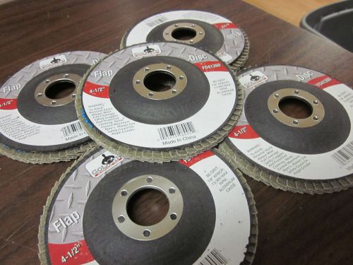 5pc aluminum oxide 60-grit 4-1/2&#034; sanding grinding wheel flap disc 7/8&#034; arbor for sale