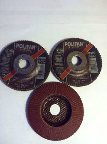 PFERD ABRASIVE INC, 4 1/2&#034; X 7/8&#034; 80 GRIT A/O, TYPE 27, FLAP DISCS