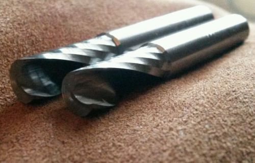 (2 pc) - 8mm Diameter, 22mm LOC, 64mm OAL Single Flute Carbide End Mills