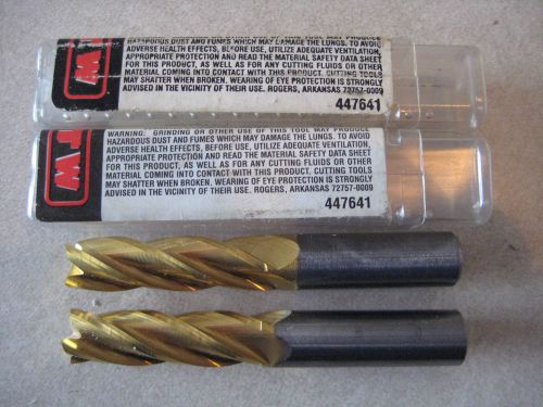 2 RTW .4331 X 3&#034; Carbide end mills cnc lathe inserts mill tooling metal cutting