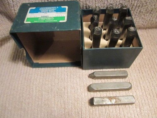 MARKRITE 3/16 Steel Punch Stamps Die Set Metal Numbers Wood Box 0-9 plus 3 extra