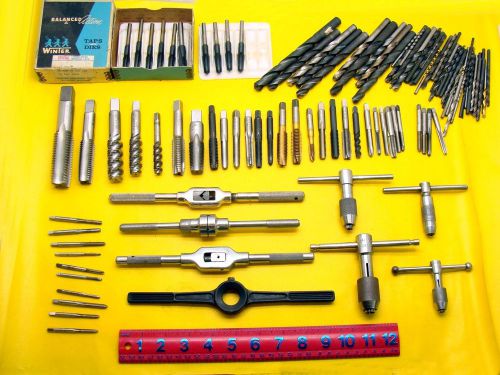 TAP HANDLE DIE TAPS DRILL BITS STARRETT MORE MACHINIST TOOL LOT