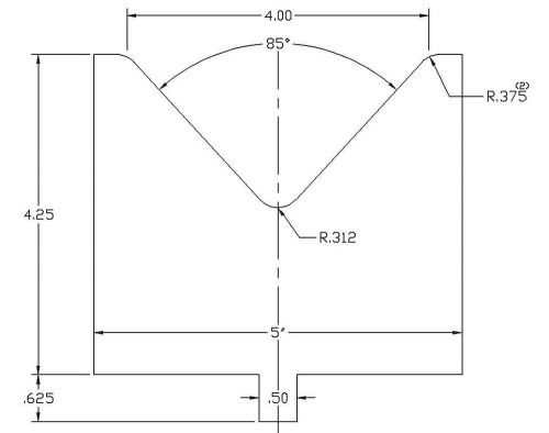 Press brake die tooling - iron worker - 85° die 4&#034; open 7&#034; long for sale