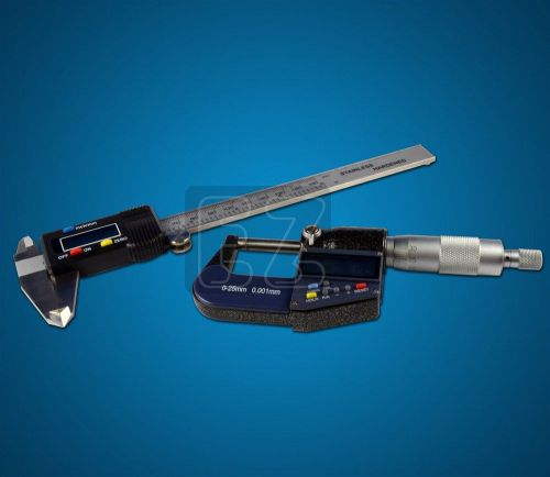 0-6&#034; digital caliper 0-1&#034; digital micrometer set lcd for sale