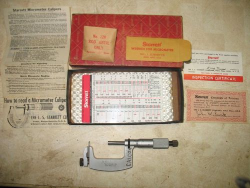 STARRETT 1-2 Inch ANVIL-PIN MICROMETER NO 220 w/ BOX