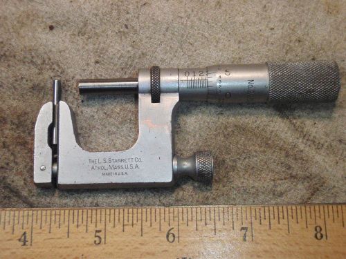 STARRETT NO 220L ANVIL MICROMETER 0 - 1&#034; .001&#034; USED IN VERY GOOD CONDITION