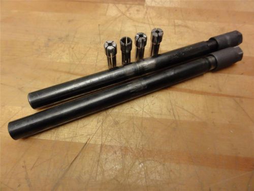 (2) 300DA Collet Tool Holders, 1/2&#034; Shank, (4) assorted collets, like kennametal