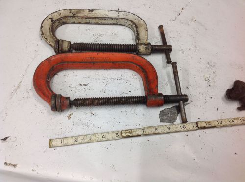 (2) Williams 406 Deep Throat Heavy Duty C-Clamp 0-6&#034; Opening USED TOOL