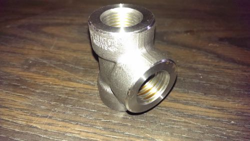 Qty (1) 1/2&#034; tee pipe fitting forged steel  sa105n 8162m npt female for sale