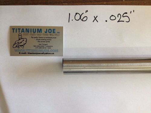 TITANIUM TUBING  3al-2.5v  1.06&#034;OD x 0.025&#034; wall x 96&#034;