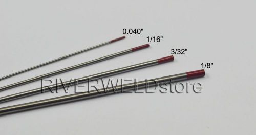 2% thoriated wt20 tig tungsten electrode 6&#034; assorted size .040-1/16-3/32-1/8,4pk for sale