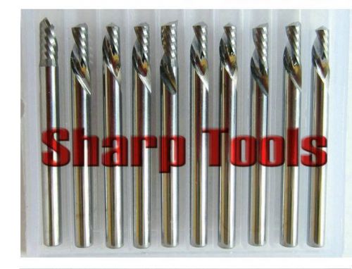 10pcs down cut single flute sprial left-handed cnc router bits 3.175mm 6mm for sale