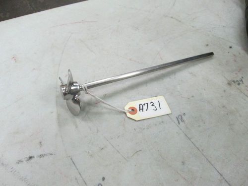 Lab S/S 3 Blade Impeller Mixer 3/8&#034; Shaft X 12&#034; Long 2.75&#034; Diameter Blade Head