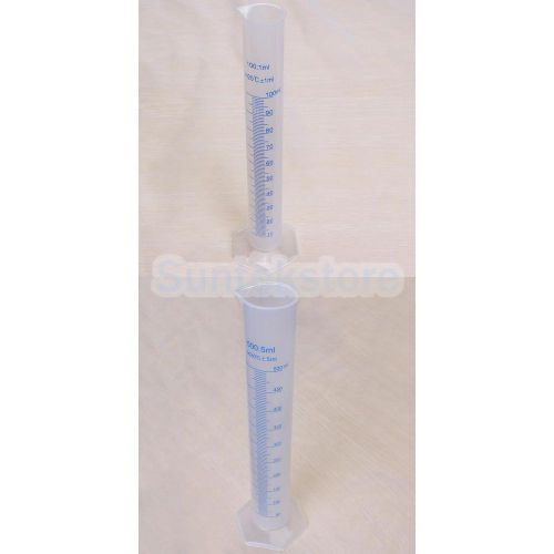 100ml +500mlGraduated Laboratory Lab Test Measuring Cylinder Transparent