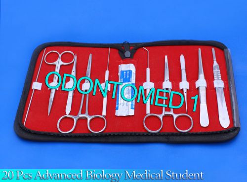 SET OF 20 PCS BIOLOGY LAB ANATOMY MEDICAL STUDENT KIT+ SCALPEL BLADES #20