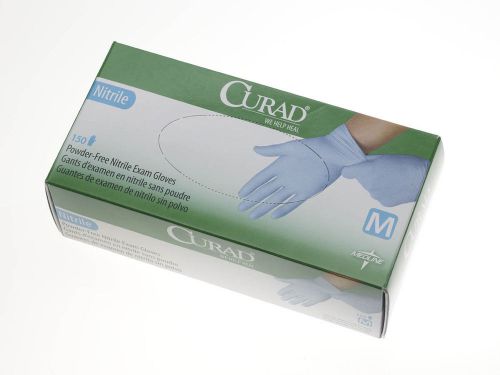 Curad non-sterile powder-free nitrile exam glove medium -box of 150 for sale