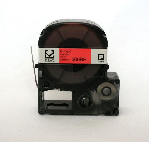 K-sun 206br black on red labelshop tape 1/4&#034; ksun for sale