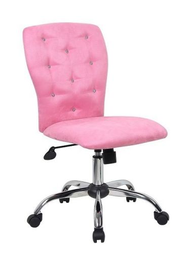 B220 BOSS TIFFANY PINK MICROFIBER OFFICE/COMPUTER TASK CHAIR