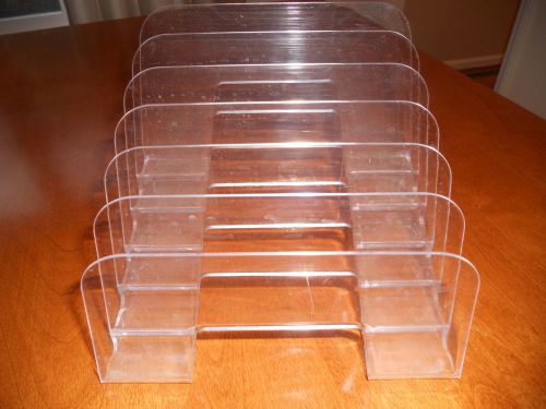 Clear Plastic 6-Step File Desk Sorter