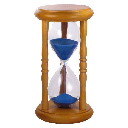 Executive Desktop Office Blue 5 min. Sand Hour Glass Timer Wood Base