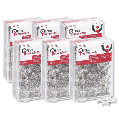 600 PUSH PINS thumb tacks Clear Steel button bulletin boards wall metal map lot