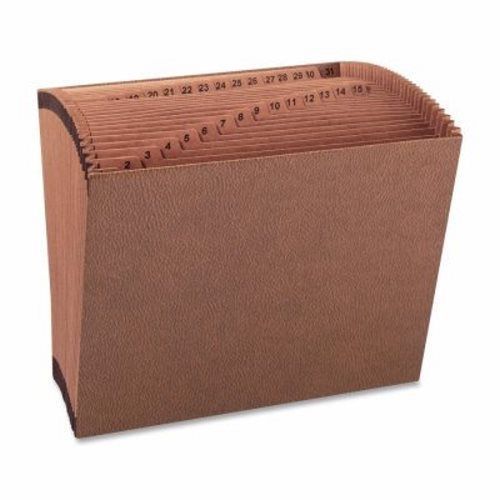 Sparco Accordion Files,No-Flap,31 Pckts,1-31,Letter,12&#034;x10&#034;,Brown (SPR26535)