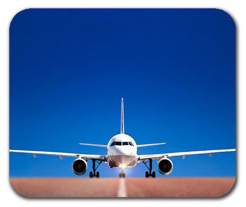 Airplane Front Runway Boeing Aircraft Plane Mousepad Mouse Pad Mat