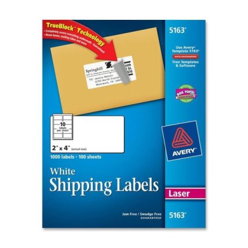 AVERY DENNISON 5163 1000 LABELS 0 2X4 WHITE