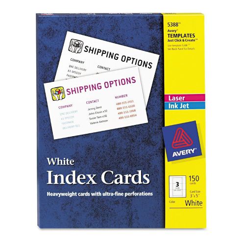 Avery 5388  Index Cards Inkjet Laser White 150 Cards