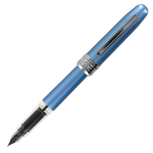 Platinum Plaisir Fountain Pen, Frosty Blue Barrel, Fine Point