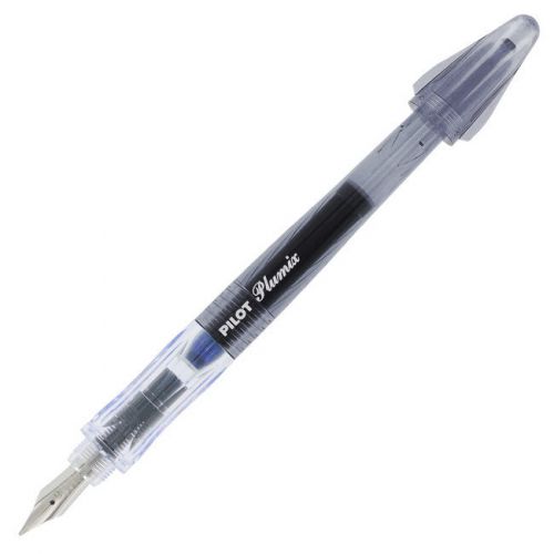 Pilot Plumix Black Barrel Fountain Pen Medium Nib Blue Ink