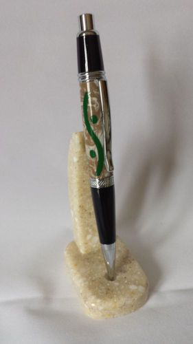 Handmade / Handcrafted Sierra Click Pencil - Chocolate Latte with Inlays