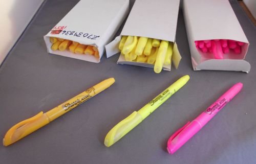 Sharpie Accent highlighters--lot of 44--yellow and pink