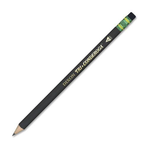 Dixon ticonderoga 22500 woodcase pencil, hb #2, black barrel, dozen for sale