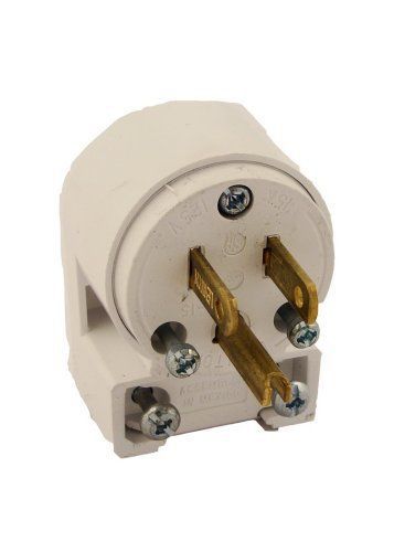 Leviton 515an 15 amp  125 volt  angle grounding plug  white for sale