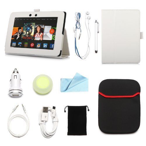 ARION Kindle 10-Item Accessory Bundle Kit for Amazon Kindle Fire HD 7&#034; Tablet -