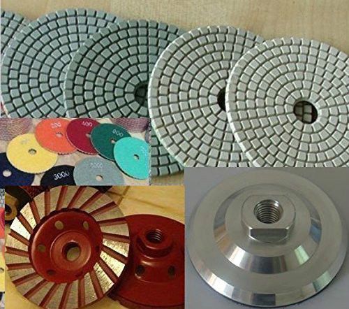 4 inch polishing 20 pad granite concrete aluminum back 5 cup wheel free ship for sale