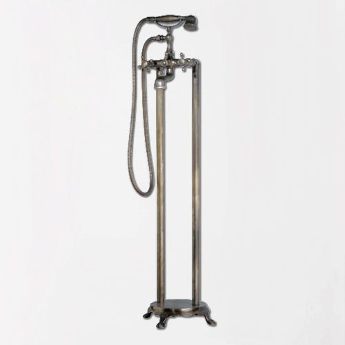 Modern Antique Brass Floor Standing 6&#034; Centers Tub Filler Faucet Free Shipping