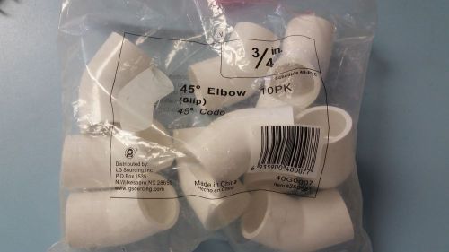 3/4 45 Degree Elbow,  Schedule 40, 10 PK