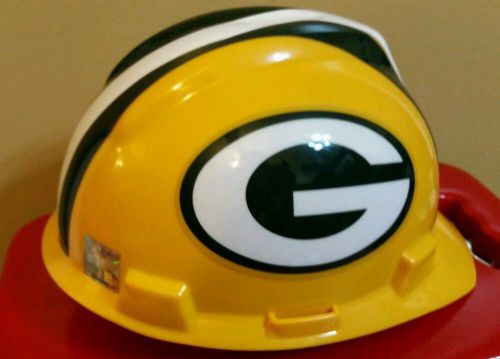 Osha construction grade green bay packers hard hat helmet adjustable size medium for sale