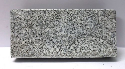 VINTAGE WOODEN CARVED TEXTILE FABRIC PRINT BLOCK STAMP FINE DETAILED CARVING 06