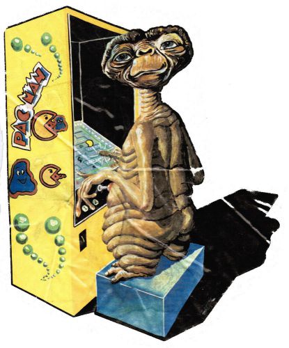 E.T. Playing Pacman 70&#039;s Roach T-Shirt Transfer Heat Press