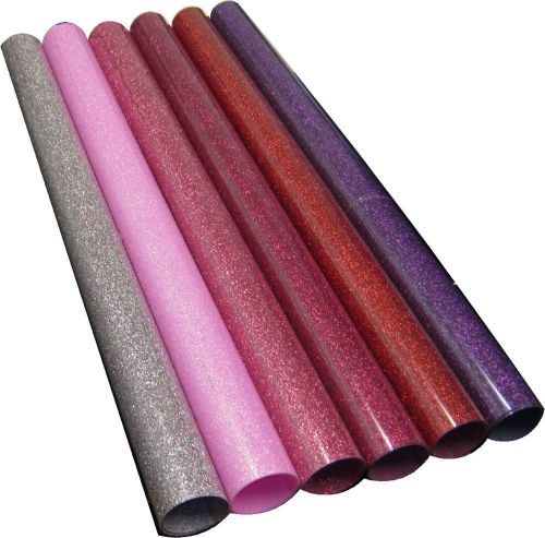 BLUSH GLITTER Siser Heat Transfer Vinyl KIT -  20&#034; x 12&#034; each - 6  COLORS kit