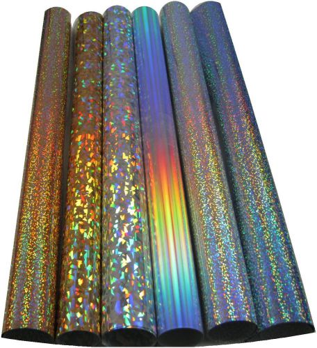 Holographic heat tees transfer vinyl 20&#034; x 12&#034; silver,gold, spectrum palette kit for sale