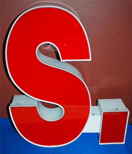 INDOOR OR OUTDOOR LARGE ACRYLIC ADVERTISING SIGN LETTER &#034;S&#034; WITH A PERIOD