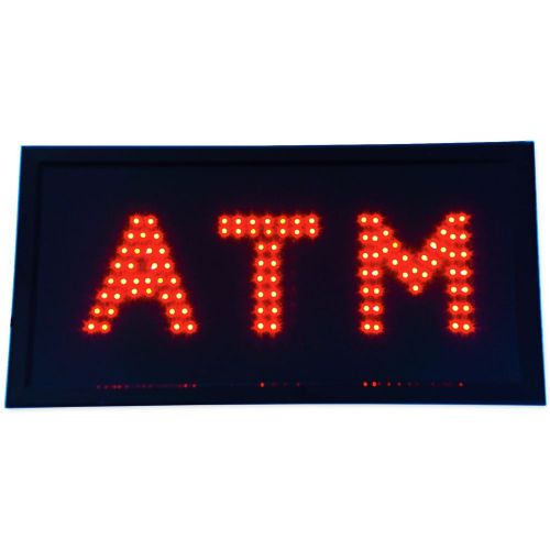 New slim atm led neon red light sign bright restaurant shop store bar pub mart for sale